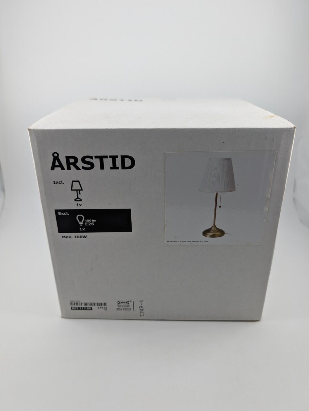 IKEA ARSTID Table Lamp Brass / White 22" - Model Number #803.213.80 NEW *READ*!
